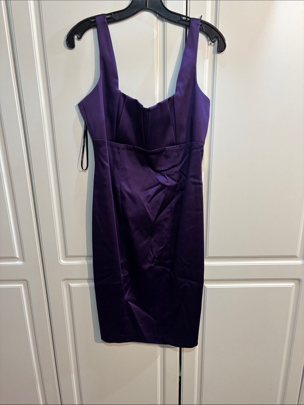 Calvin Klein Purple Satin Sheath Dress